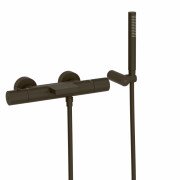 Термостат для ванны Tres Study Exclusive с каскадным изливом и ручным душем бронзовый черный 26117209KMB