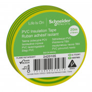 Изолента Schneider Electric Thorsman 19 мм 20 м желто-зеленый 2420105