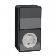 Блок из розетки и выключателя Schneider Electric Mureva Styl IP55 антрацит MUR36024