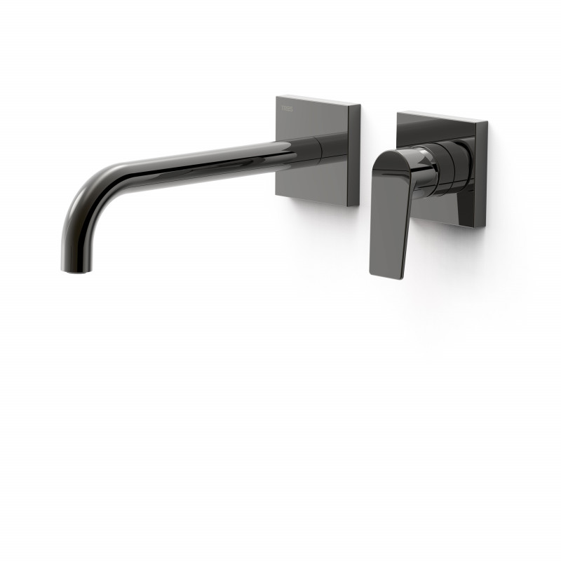 Смеситель для раковины Tres Project-Tres однорычажный настенный металлический черный 21130002KM