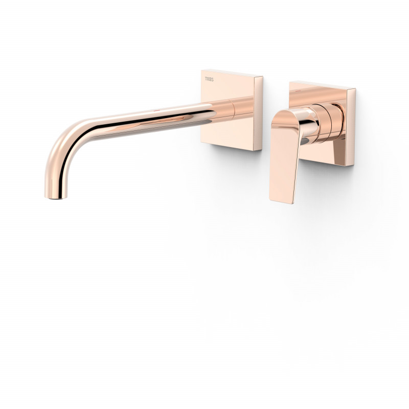 Смеситель для раковины Tres Project-Tres однорычажный настенный розовое золото 21130002OP