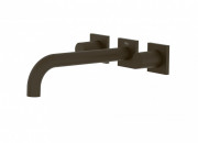 Смеситель для раковины Tres Project-Tres настенный двухвентильный бронзовый черный 21115201KMB