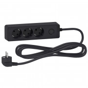 Удлинитель Schneider Electric Unica 3 розетки с заземлением 3 м черный ST9433B