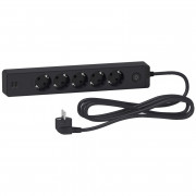 Удлинитель Schneider Electric Unica 5 розеток с заземлением 2 USB 3 м черный ST945U3B