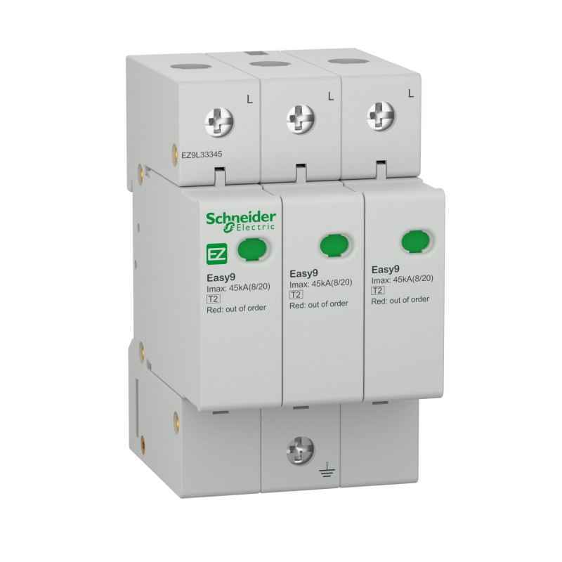 Обмежувач перенапруги Schneider Electric Easy9 3Р+N 45кА/20кА 1,3 кВ EZ9L33345