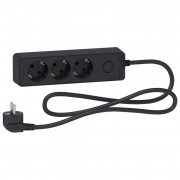 Удлинитель Schneider Electric Unica 3 розетки с заземлением 1,5 м черный ST9431B