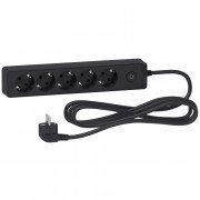 Подовжувач Schneider Electric Unica 5 розеток із заземленням 3 м чорний ST9453B