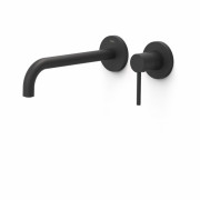 Смеситель для раковины Tres Study Exclusive настенный однорычажный черный матовый 26230002NM