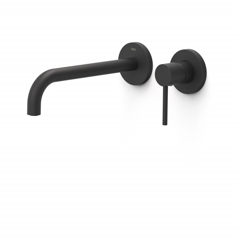 Змішувач для раковини Tres Study Exclusive одноважільний настінний чорний матовий 26230002NM