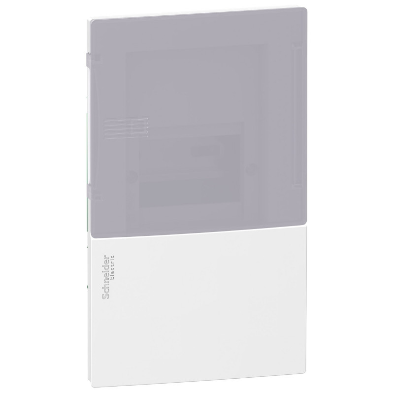 Щит Schneider Electric Resi9 MP встраиваемый 1 ряд 4 модуля пластик дымчатая дверь MIP22104T