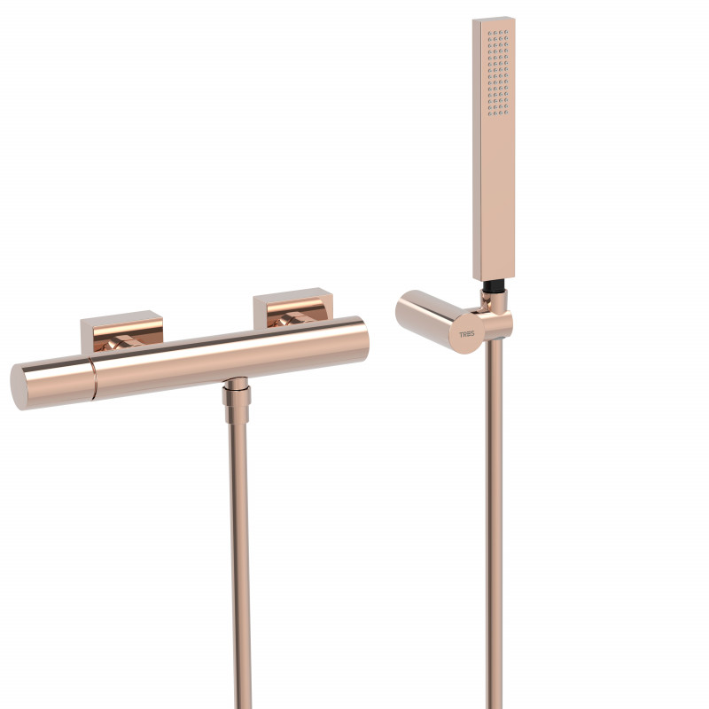 Змішувач для душу Tres Project-Tres одноважільний із ручним душем рожеве золото 21116701OP
