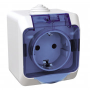 Розетка Schneider Electric Cedar Plus із заземленням шторками та прозорою кришкою білий WDE000543