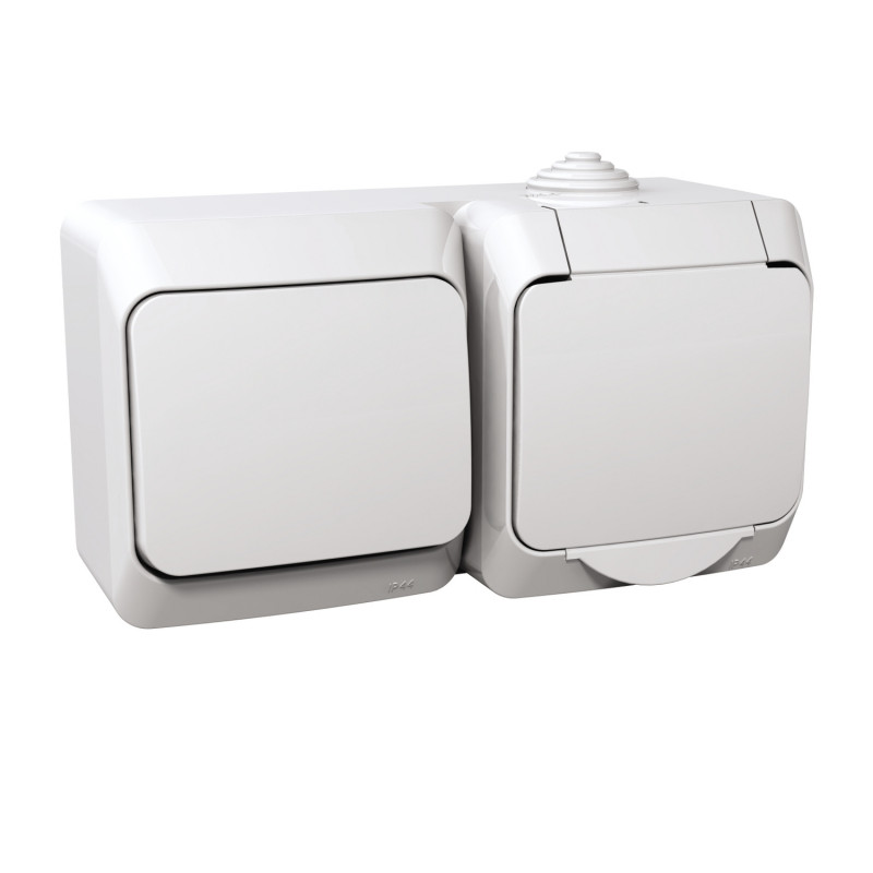 Розетка + выключатель Schneider Electric Cedar Plus белый WDE000500