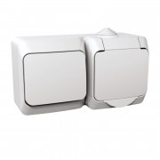 Розетка + вимикач Schneider Electric Cedar Plus білий WDE000500