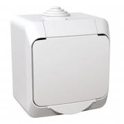 Розетка Schneider Electric Cedar Plus с заземлением шторками и крышкой белый WDE000540