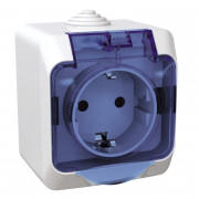 Розетка Schneider Electric Cedar Plus із заземленням шторками та прозорою кришкою білий WDE000543