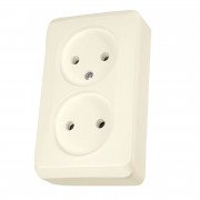 Розетка Schneider Electric Prima двойная без заземления и шторок слоновая кость WDE001140