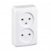 Розетка Schneider Electric Prima двойная без заземления и шторок белый WDE001040