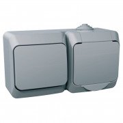 Розетка + выключатель Schneider Electric Cedar Plus серый WDE000600