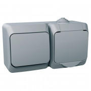 Розетка + вимикач Schneider Electric Cedar Plus сірий WDE000600