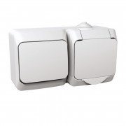 Розетка + выключатель Schneider Electric Cedar Plus белый WDE000500