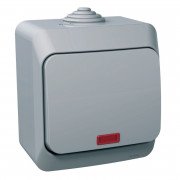 Выключатель Schneider Electric Cedar Plus 1-клавишный с подсветкой пластик серый WDE000614