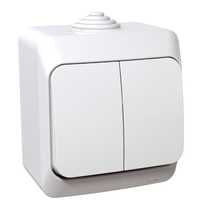 Вимикач Schneider Electric Cedar Plus 2-клавішний білий WDE000550