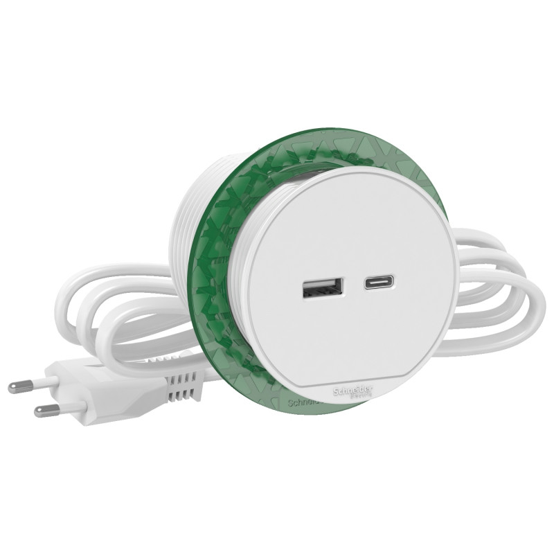 Блок розеток USB Schneider Electric Unica New тип А + тип С белый INS44008