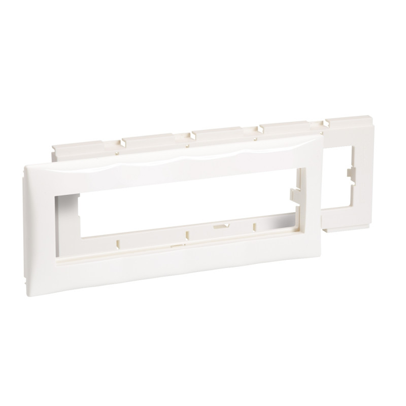 Супорт із рамкою в кабель-канал Schneider Electric Ultra 4 модуля ПВХ білий ISM15403