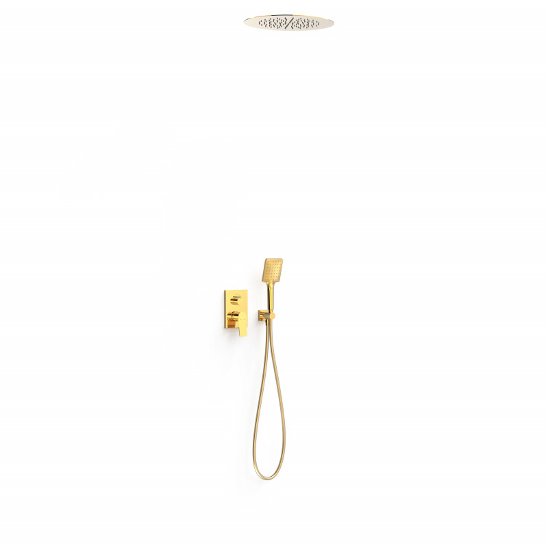 Душевая система скрытого монтажа Tres Project-Tres с однорычажным смесителем золото 21128060OR
