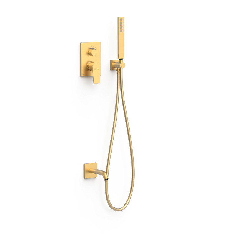 Душова система прихованого монтажу Tres Project-Tres з одноважільним змішувачем золото матовий 21128007OM