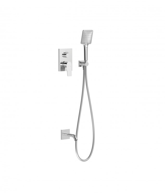 Душова система прихованого монтажу Tres Project-Tres з виливом і одноважільний змішувач хром 21128070