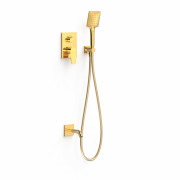 Душевая система скрытого монтажа Tres Project-Tres с изливом и однорычажным смесителем золото 21128070OR