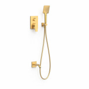 Душевая система скрытого монтажа Tres Project-Tres с изливом и однорычажным смесителем золото матовый 21128070OM