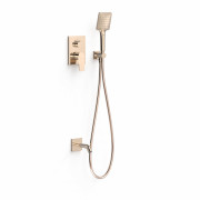 Душевая система скрытого монтажа Tres Project-Tres с изливом и однорычажным смесителем розовое золото 21128070OP