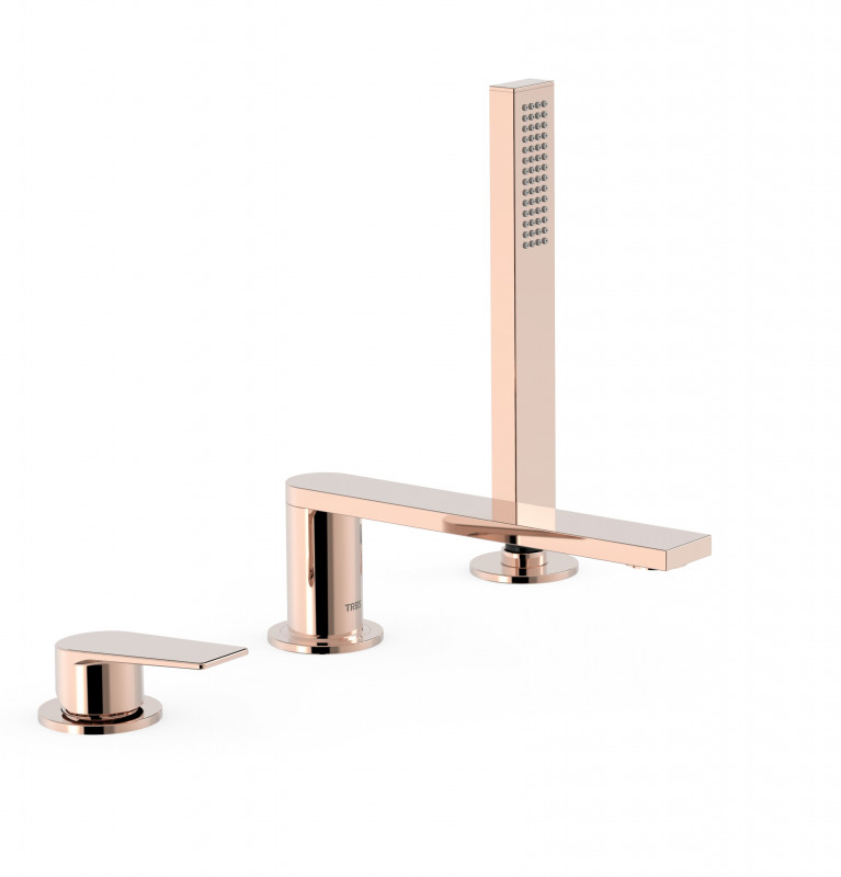 Змішувач на борт ванни Tres Project-Tres одноважільний рожеве золото 21116101OP