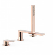 Смеситель на борт ванны Tres Project-Tres однорычажный розовое золото 21116101OP