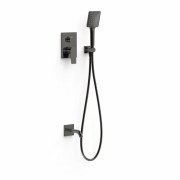 Душевая система скрытого монтажа Tres Project-Tres с изливом и однорычажным смесителем металлический черный 21128070KM