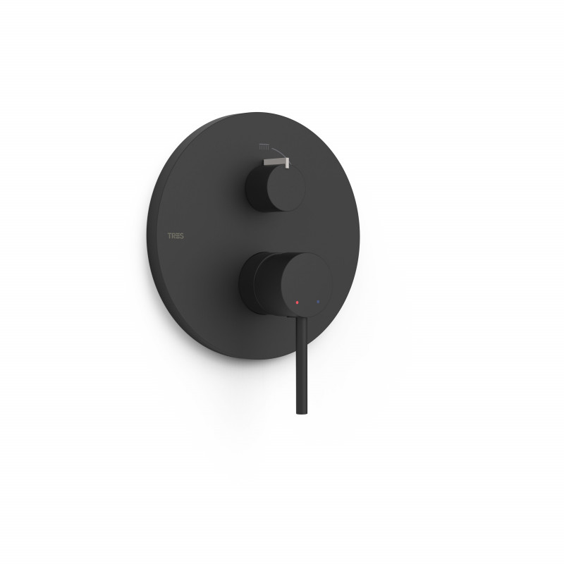 Смеситель для душа Tres Study Exclusive (2 канала) встраиваемый однорычажный черный матовый 26228001NM