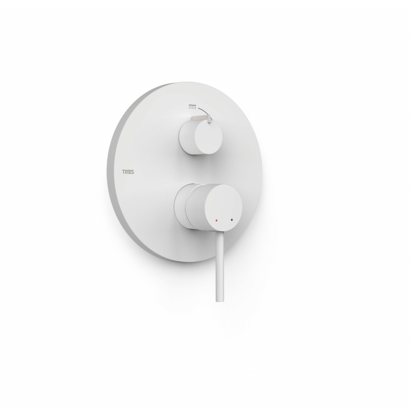Смеситель для душа Tres Study Exclusive (2 канала) встраиваемый однорычажный белый матовый 26228001BM