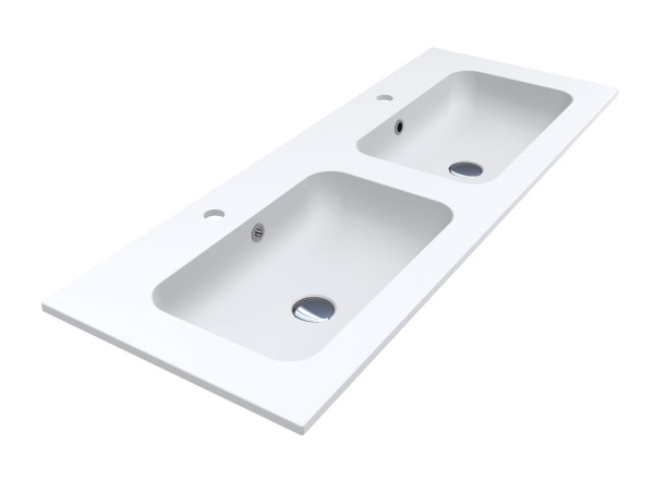 Раковина для ванної кімнати Miraggio Della 1200-2 подвійна Mirasoft Technology білий матовий 0001015