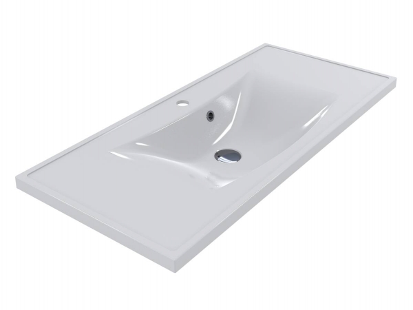 Раковина для ванной Miraggio Rostriks Uno 100х45 см Miramarble белый глянцевый 0001541