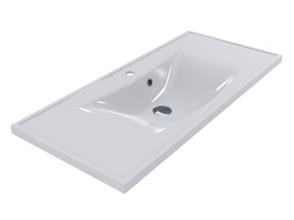 Раковина для ванної Miraggio Rostriks Uno 100х45 см Miramarble білий глянцевий 0001541