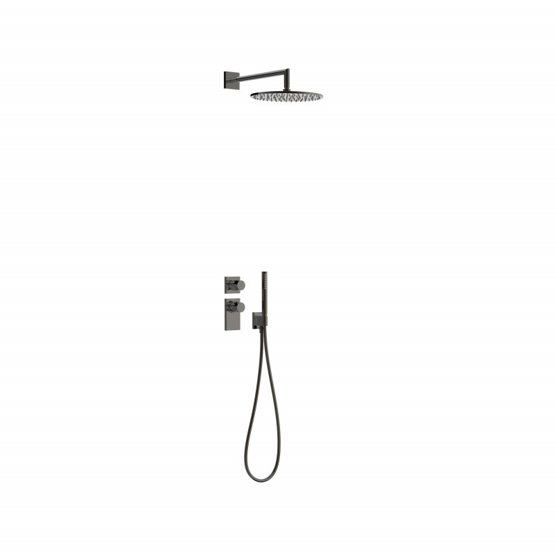 Душова система Tres Project-Tres Block System з термостатом та верхнім душем металевий чорний 20635201KM