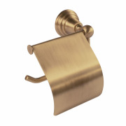 Держатель для туалетной бумаги Tres Clasic с крышкой состаренная латунь матовый 12423605LM