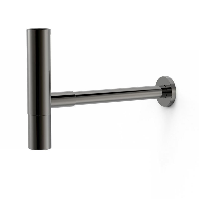 Сифон для раковини Tres телескопічний зі спідницею металевий чорний 16110342KM