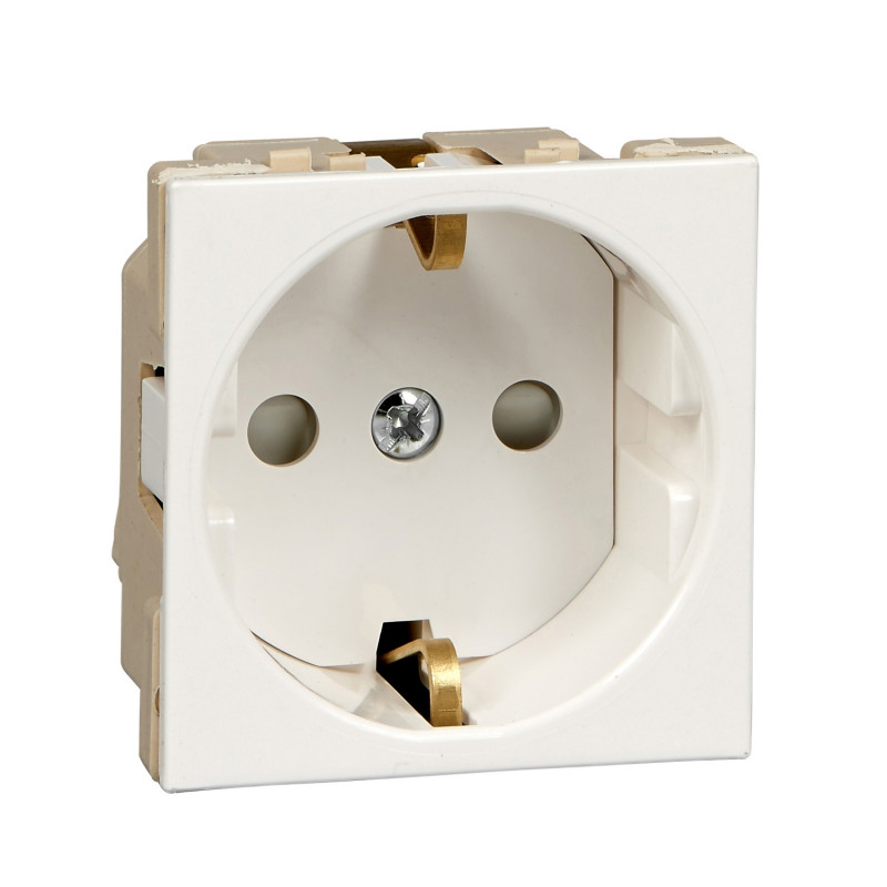 Розетка для кабель-канала Schneider Electric W45 с заземлением и шторками белый RN16-113-BE