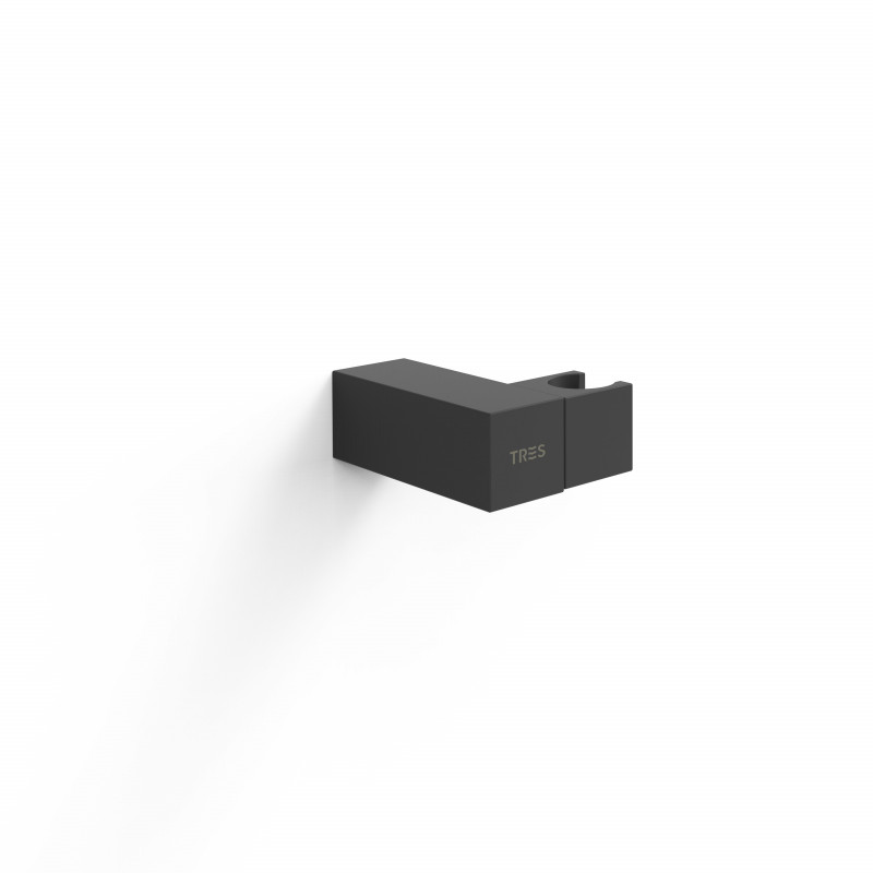 Квадратний регульований тримач для душу Tres чорний матовий 107839NM