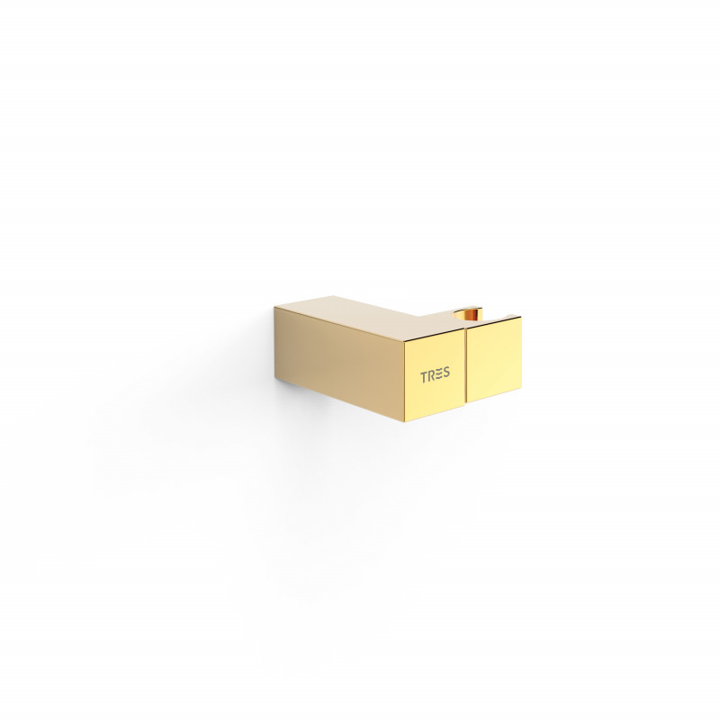 Квадратний регульований тримач для душу Tres настінний золото 107839OR