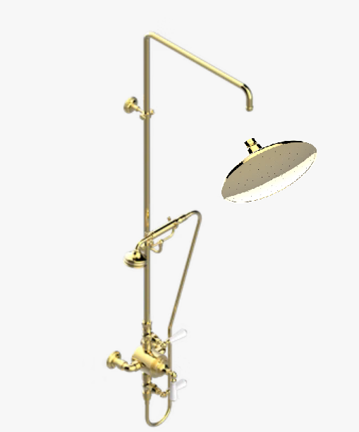 Душевая стойка для душа THG 1900 с термостатом и верхним душем золото G28 D03 00064TRCD+G28 D03 00286